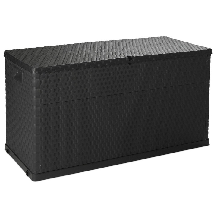 Cutie de depozitare de gradina din plastic Toomax Rattan 420 litri - grafit