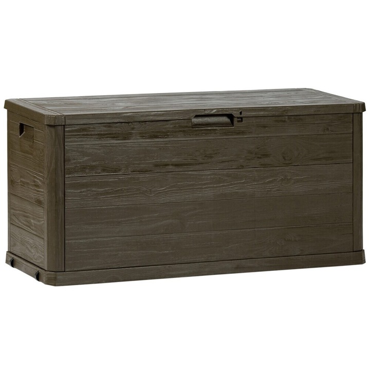 Кутия за съхранение Toomax Woodys brown, 280л, пластмаса, градинска, кафява