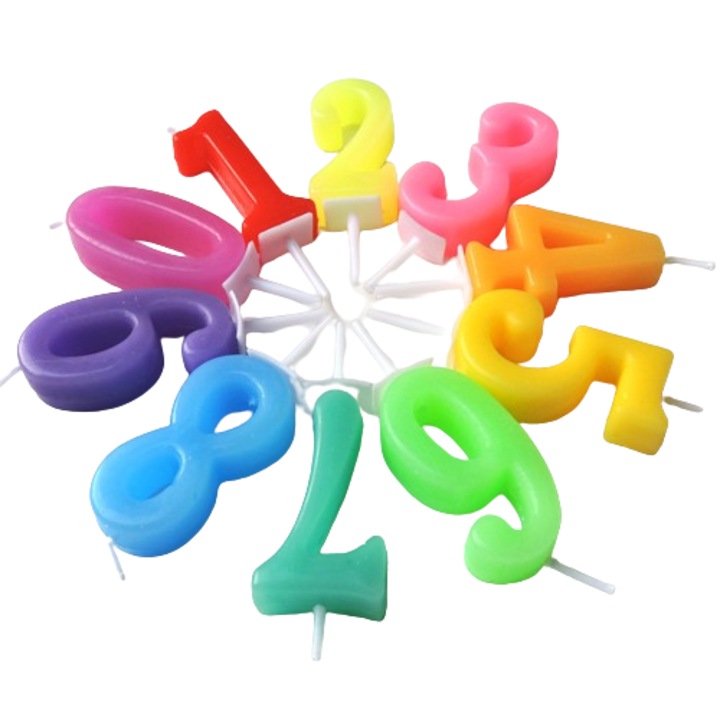 Комплект от 10 свещи DANI, многоцветни, за украса на парти