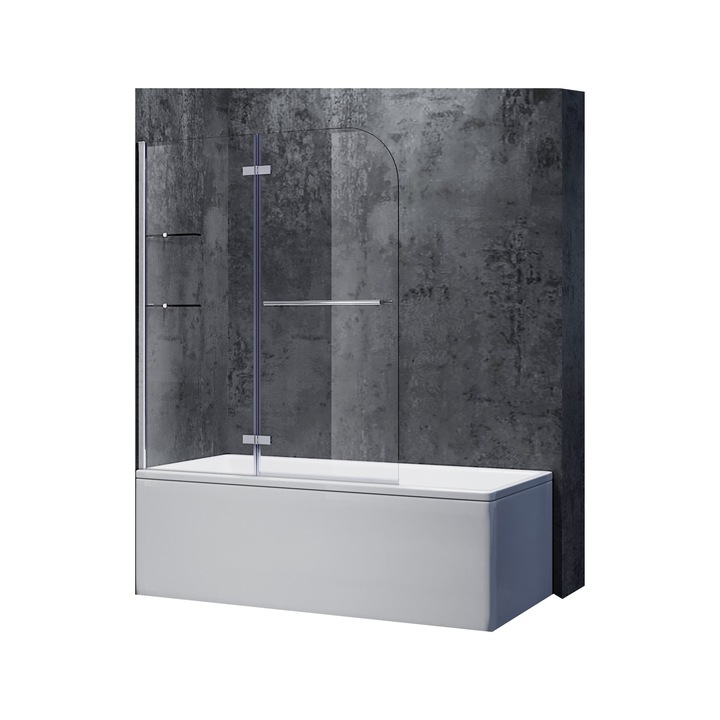 Paravan cada, Banda de sticla mata, 120x140cm, nanosticla