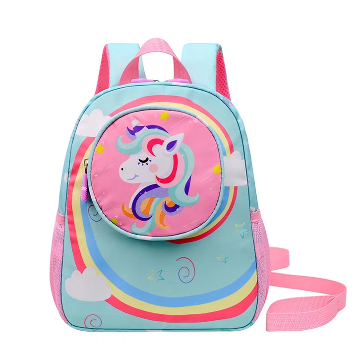 Hátizsák óvodába vagy iskolába, Unicorn modell, ZY-2037, rózsaszín, 26 x 22 x 11 cm