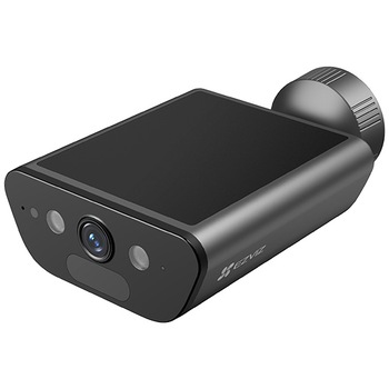 Camera de supraveghere exterior Ezviz EB5 Wi-Fi cu incarcare solara, Mod video AOV, Baterie 10400mAh, Rezolutie 4K, IP67, Detectare umana/vehicul AI, Sirena si lumina stroboscopica, Suport MicroSD 512GB, Stocare Ezviz CloudPlay, Negru