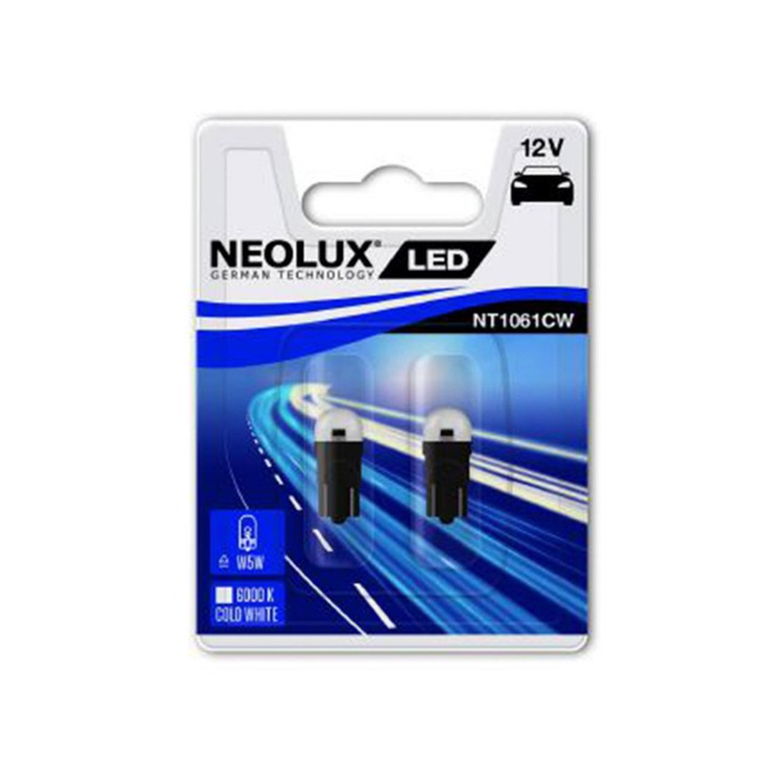 Neolux, 2 db Led izzó készlet 12V 0.5W W2.1X9.5D Blister