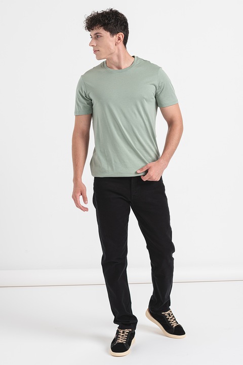 BOSS, Delaware slim fit farmernadrág, Fekete