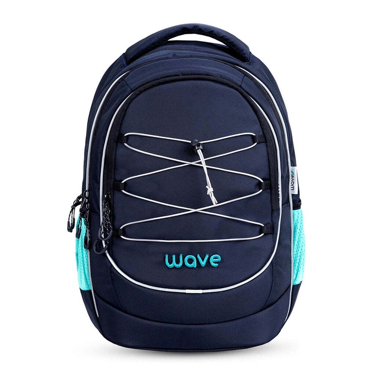 WAVE, Rucsac ergonomic cu partea din spate din plasa, Bleumarin