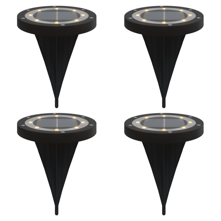 Set lampi solare cu tarusi de sol pentru exterior vidaXL, 4 buc., alb cald, 0.5 Kg
