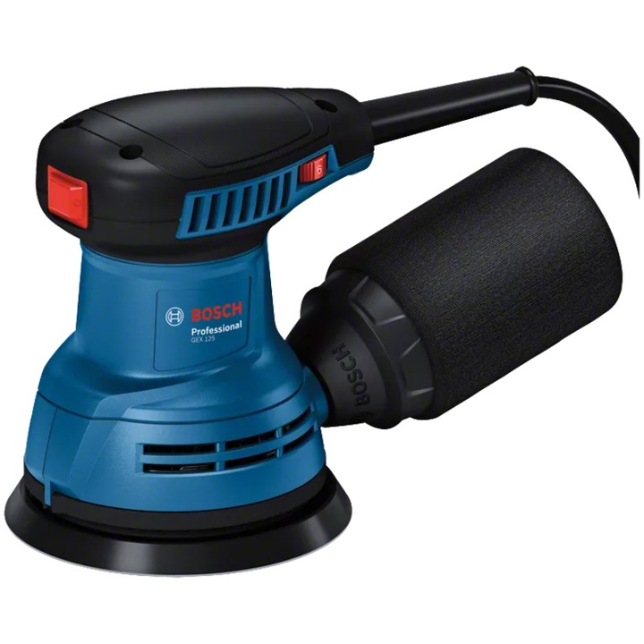 Виброшлайф Bosch Professional GEX 125 06013A8020, 290 W, 15 000 - 24 000 вибрации/мин, 7 500 - 12 000 об/мин