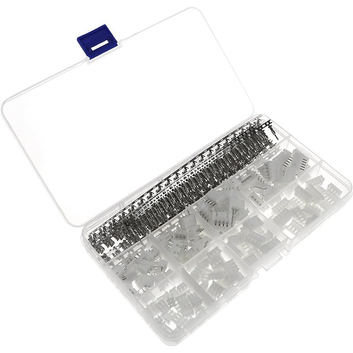 Set conectori JST-XHP 2.54mm, Tovbmup, 560buc, 2/3/4/5 pini, argintii