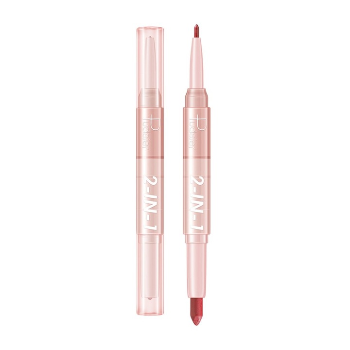Duo ruj si contur buze, rezistent, efect natural, roz