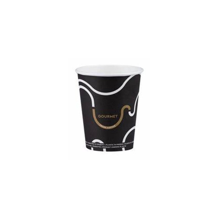 Pahare din carton gourmet black 300 buc, capacitate 4 oz lotfi