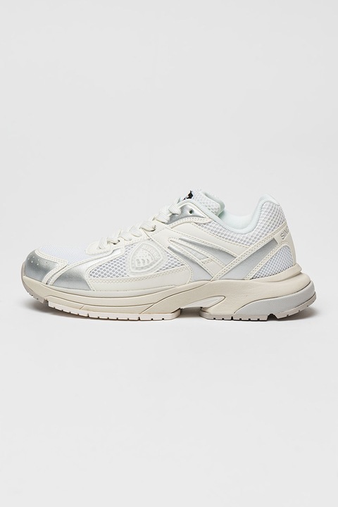 Blauer, Sneaker hálós részletekkel, Fehér/Ezüstszín