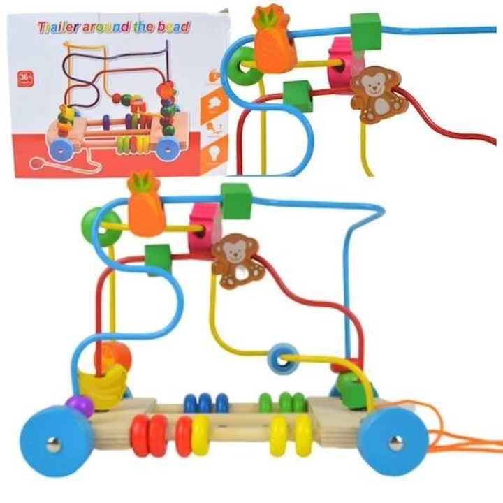 Set jucarii educative copii, Lemn MAKSIK, 17x14x9 cm, Multicolor