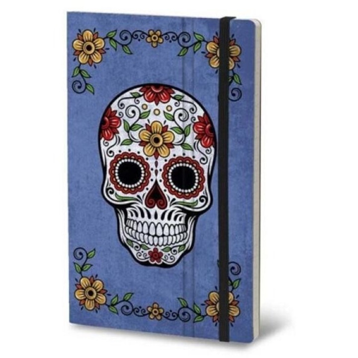 Caiet Stifflex Calaca Indigo, kemény borító, 192 oldal, 13x21cm