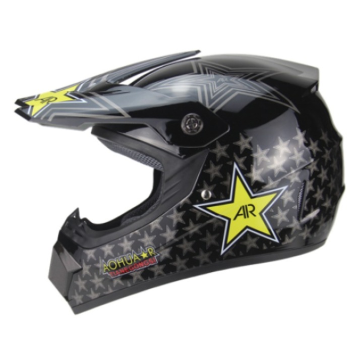 Motoros sisak, rockstar fekete modell, m-es méret