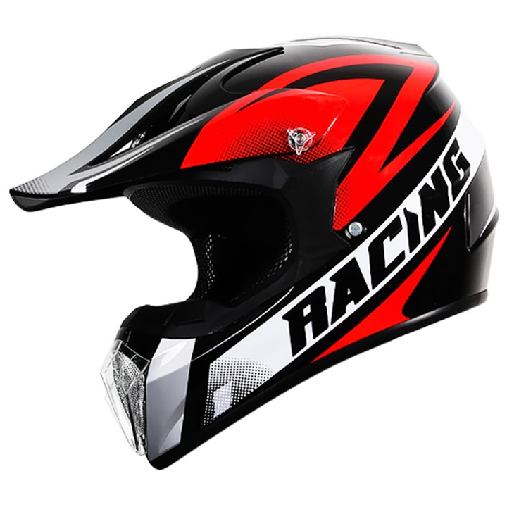 Motoros sisak, hideg-piros modell, m-es méret