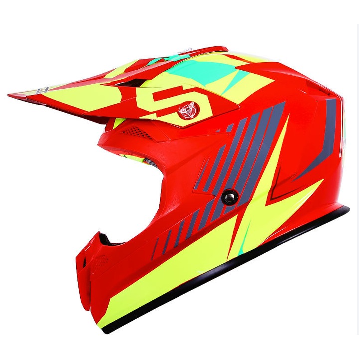 Motoros sisak, neonvörös modell lovag, m-es méret