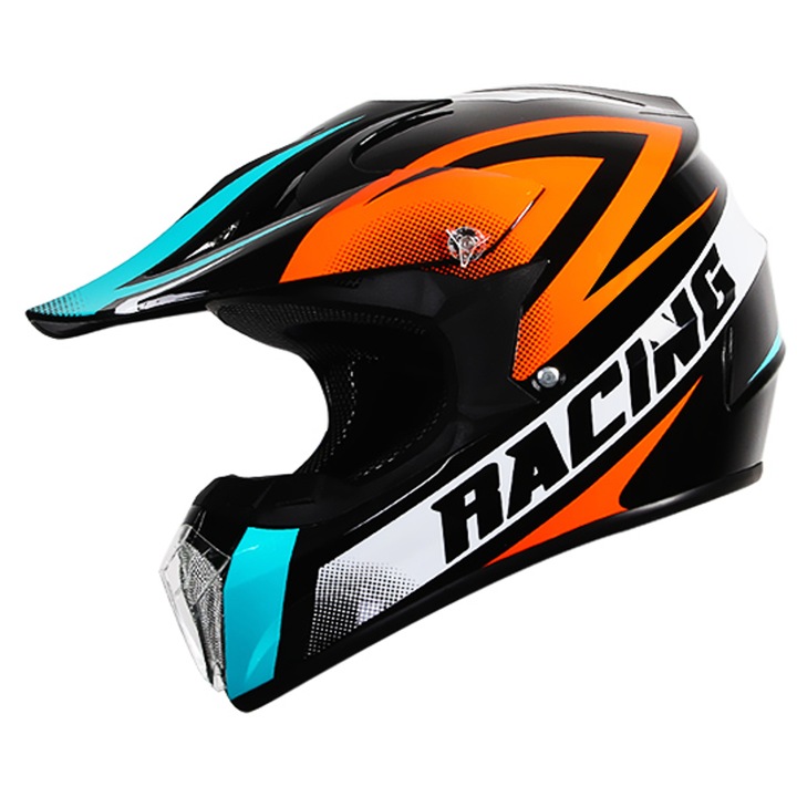 Motoros sisak, versenynarancssárga modell, m-es méret