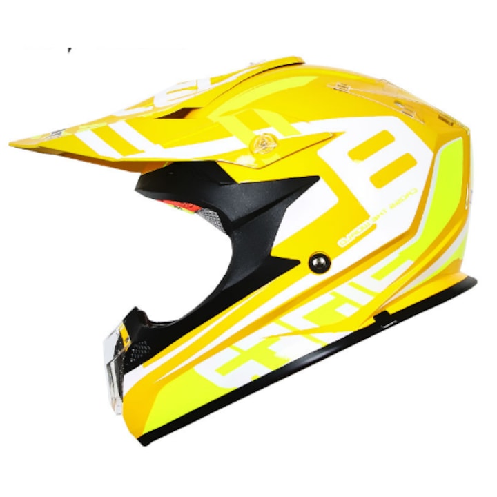 Motoros sisak, lovagmodell sárga, m-es méret