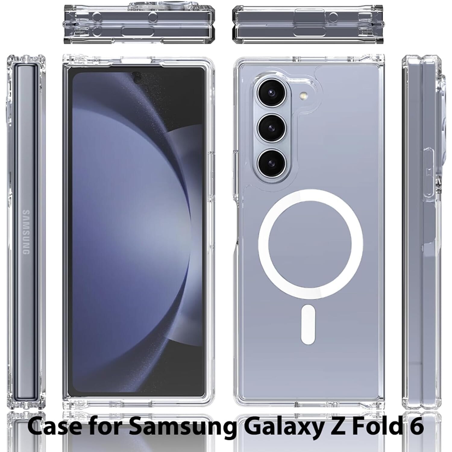 Husa pentru Samsung Galaxy Z Fold 6 cu MagSafe Slim Anti-Shock 1.5mm transparent