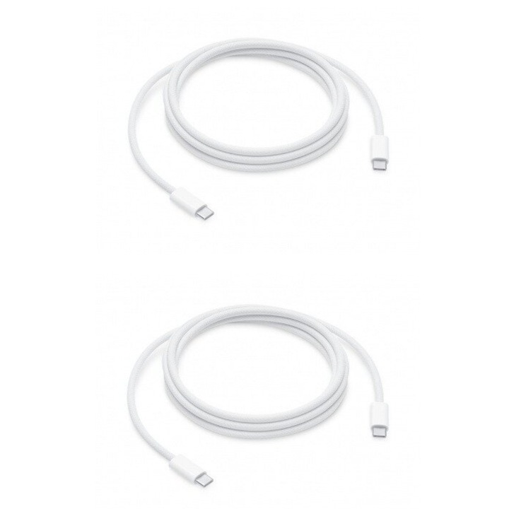 Set 2 Buc, cablu de date Fast Charge USB-C-C, 2M, 240w, woven, compatibil cu iPhone 15 pro / i5 pro max / iPad Pro 2020, MacBook pro
