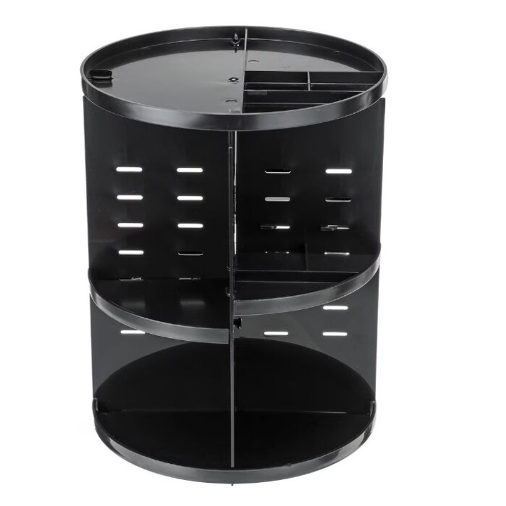 Organizator RoveRim, produse cosmetice si make-up, rotativ 360 de grade, negru
