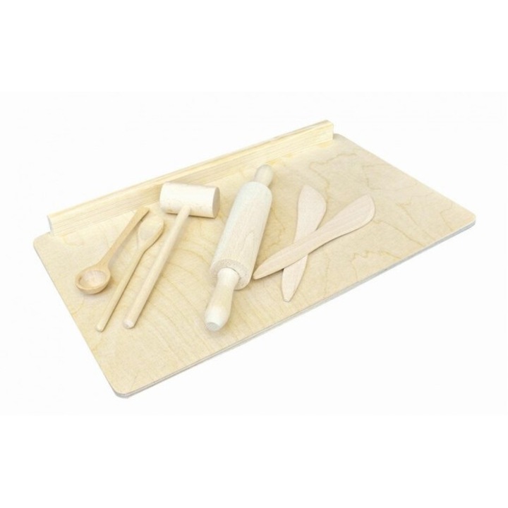 Set accesorii de bucatarie pentru copii, Baczek, lemn, 298x416 mm, +3 ani