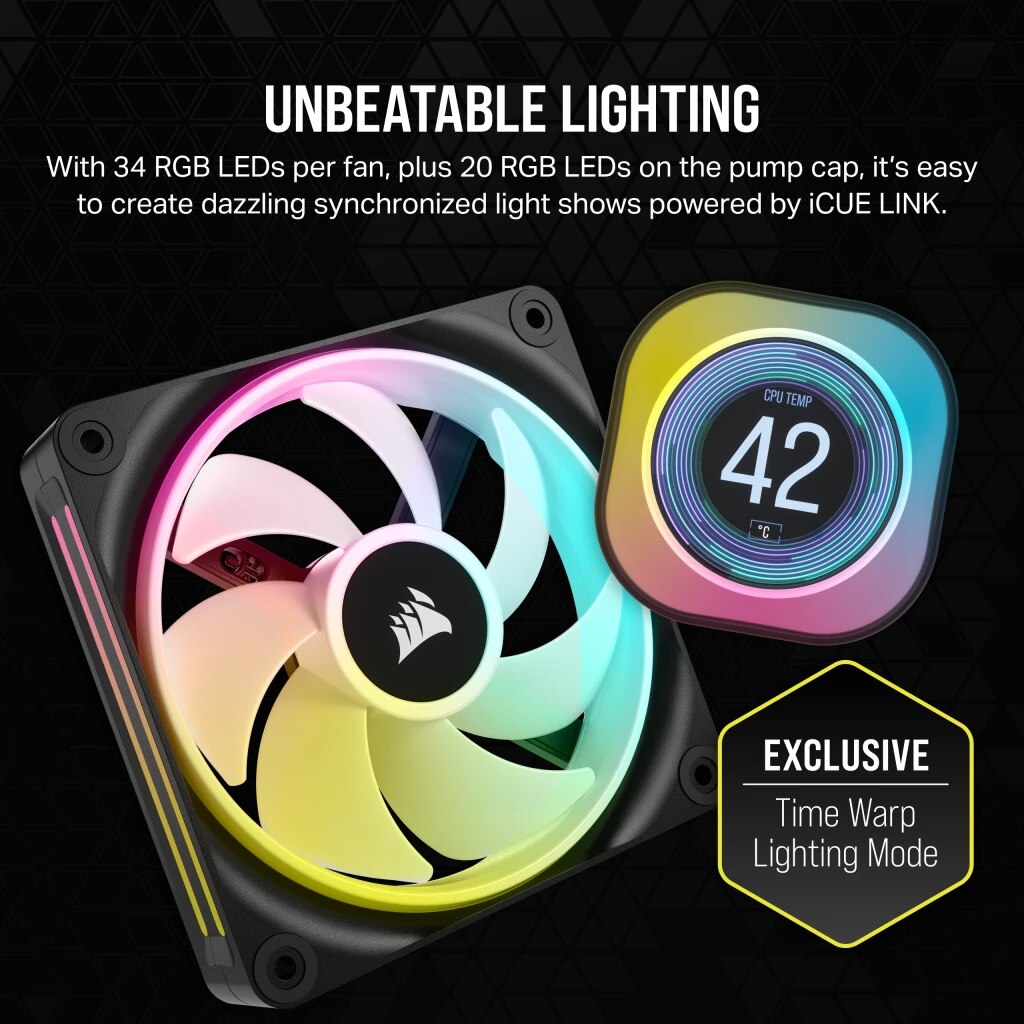 Cooler Corsair iCUE LINK H150i LCD, AIO 360 mm, 2400 RPM, Intel