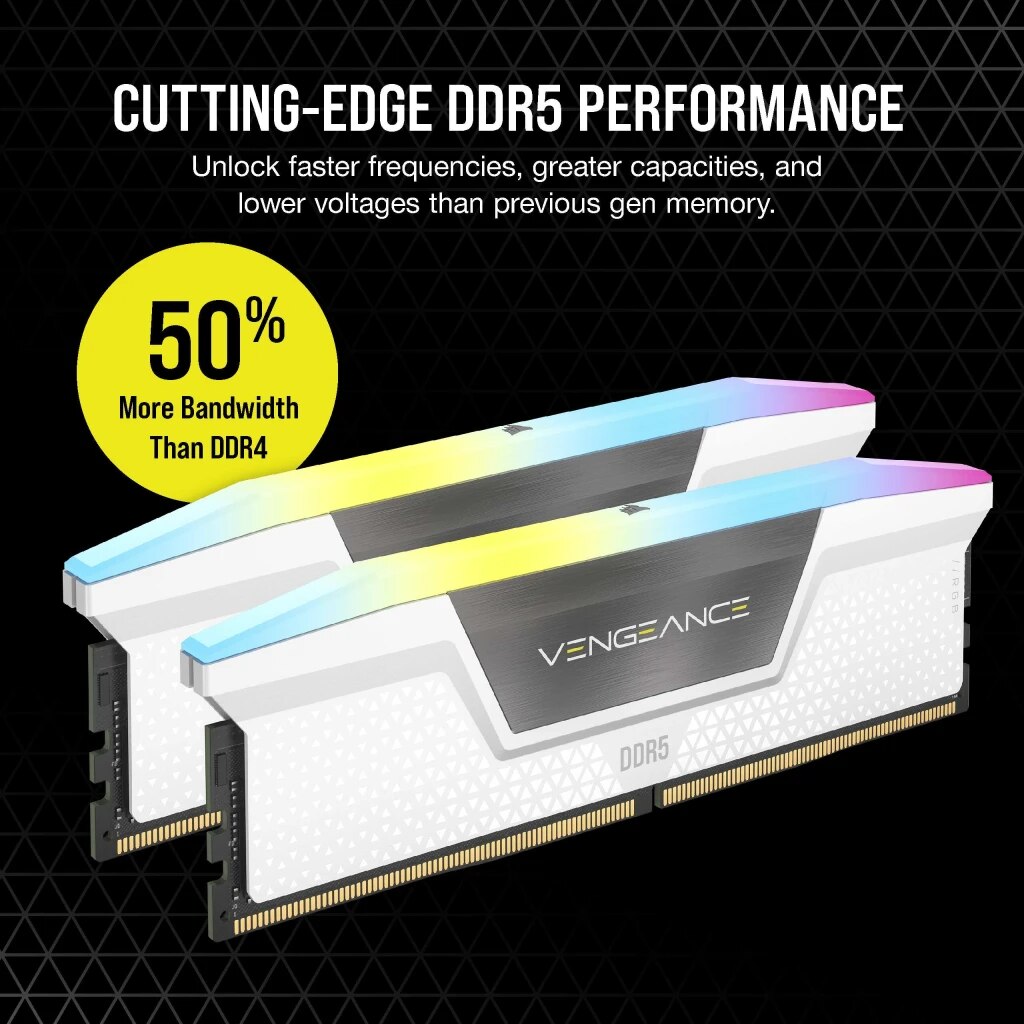 Memorie Corsair Vengeance RGB 32GB, DDR5, 5600MHz, CL40, 2x16GB Memorie Corsair Vengeance RGB 32GB, DDR5, 5600MHz, CL40, 2x16GB