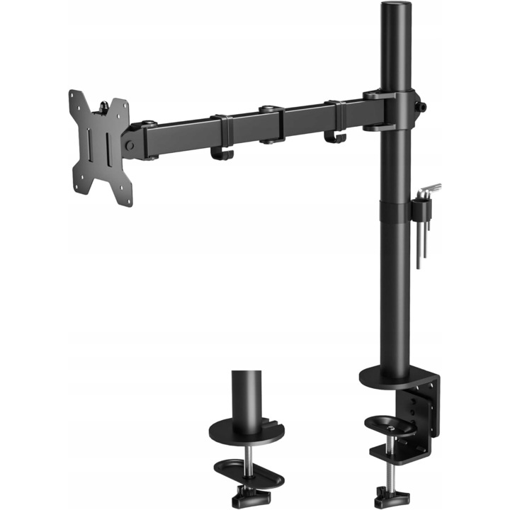 Поддръжка за монитор Bontec, 13-27 инча, 10 кг, VESA 100x100, регулируем, черен