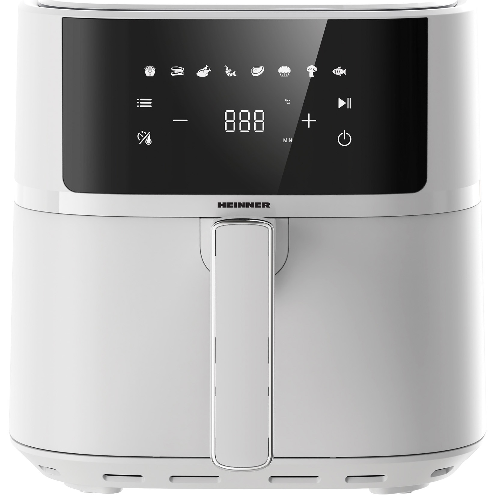Friteuza cu aer cald Heinner HAF-B6WH17SQ, 1700w, capacitate cos 5.7l, display digital, termostat reglabil 80-200 grade, Alb