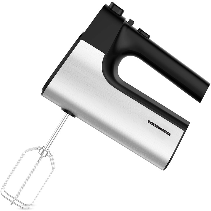 Миксер Heinner HM-500BKSS, 500w, Променлива скорост, Черен с декорации от неръждаема стомана
