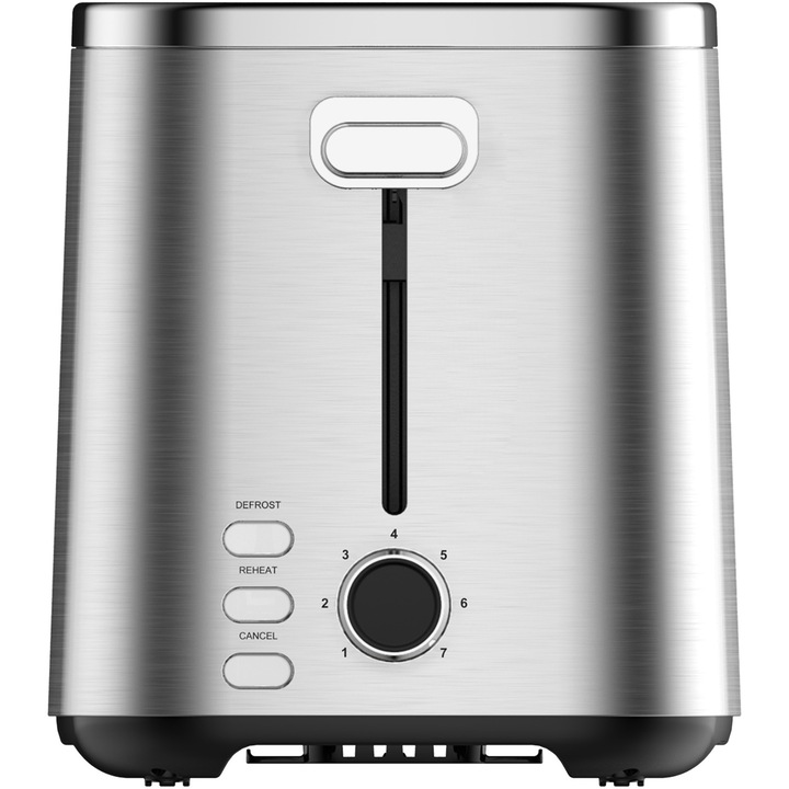 Тостер Heinner sparkle toast HTP-800SS, 800w, капацитет 2 филийки, 7 нива на запичане, светлинен светодиоден индикатор, сив