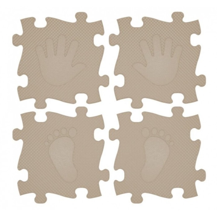 Set Puzzle Senzorial, Askato, 16 piese, multicolor, gri, 30x30cm