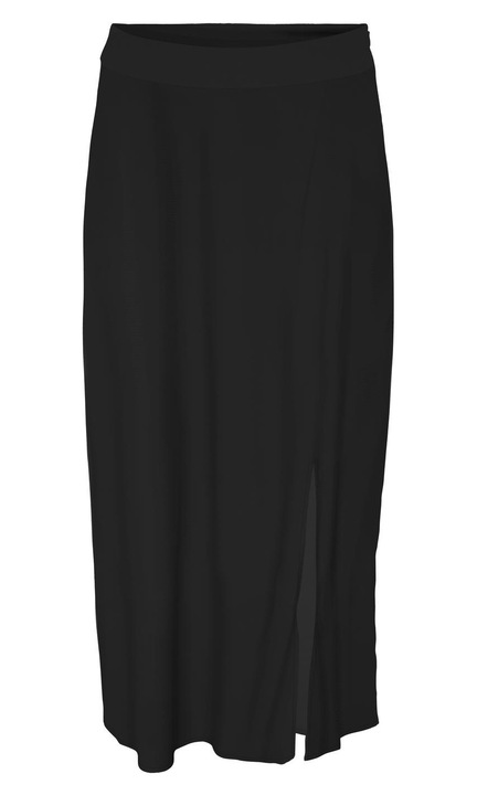 Макси еластична пола, Only, Вискоза, Черен, Черен меланж