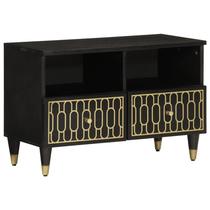 Comoda TV vidaXL, 70x33x46 cm, lemn masiv de mango, 15.63 kg 358321