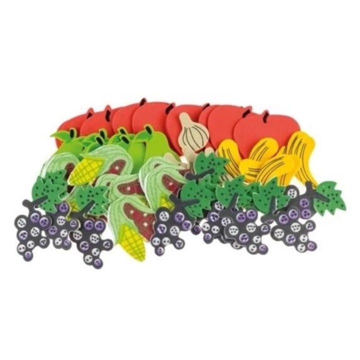 Brewis dekoratív matrica szett, gyümölcs és zöldség, 51 darab, 122x175mm