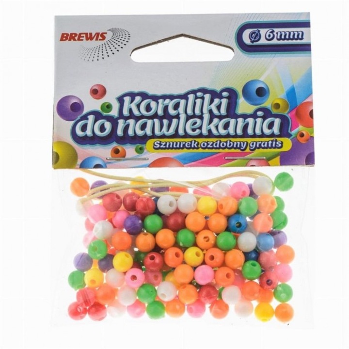 Set de margele pentru impletit, Brewis, multicolor, 6mm, 112x83mm
