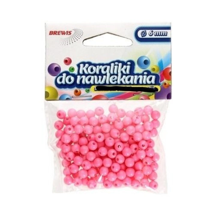 Set margele roz pentru artizanat Brewis, 6mm, 114x87mm
