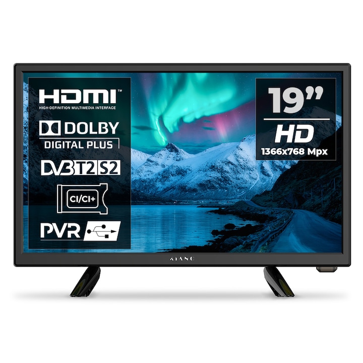 Televizor Kiano Slim TV 19", HD, multicolor, 43.7x16.9x29.7cm