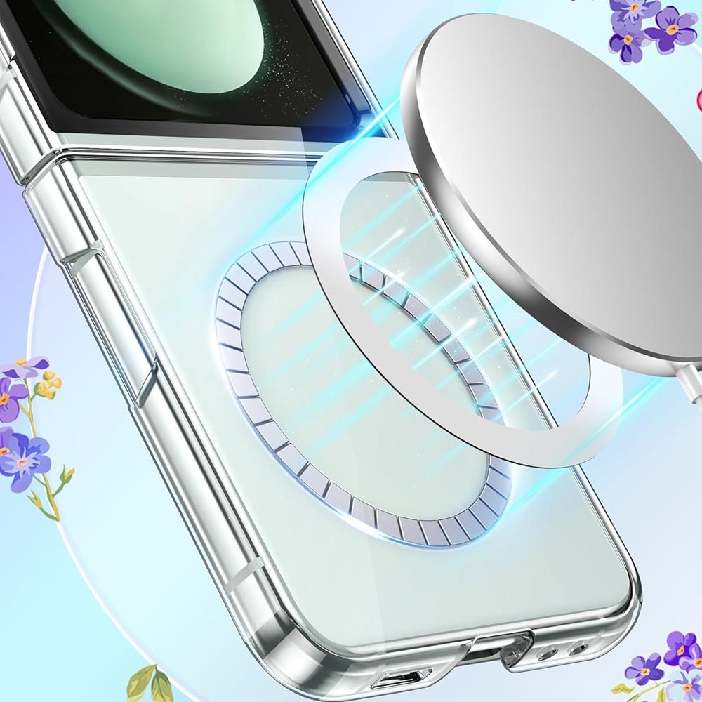 Husa telefon compatibila Samsung Galaxy Z Flip 5 / Flip5, Policarbonat, MagSafe, Anti-zgarieturi, Transparent