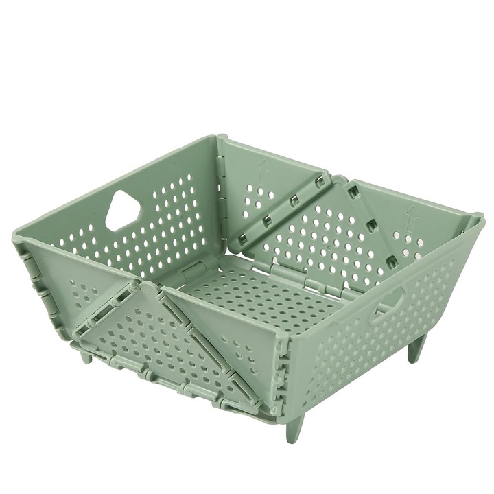 CENYEDA Сгъваема полипропиленова мивка за зеленчуци, зелена, размери 21x22,5x10 см, идеална за спестяване на място, лесна за съхранение и използване