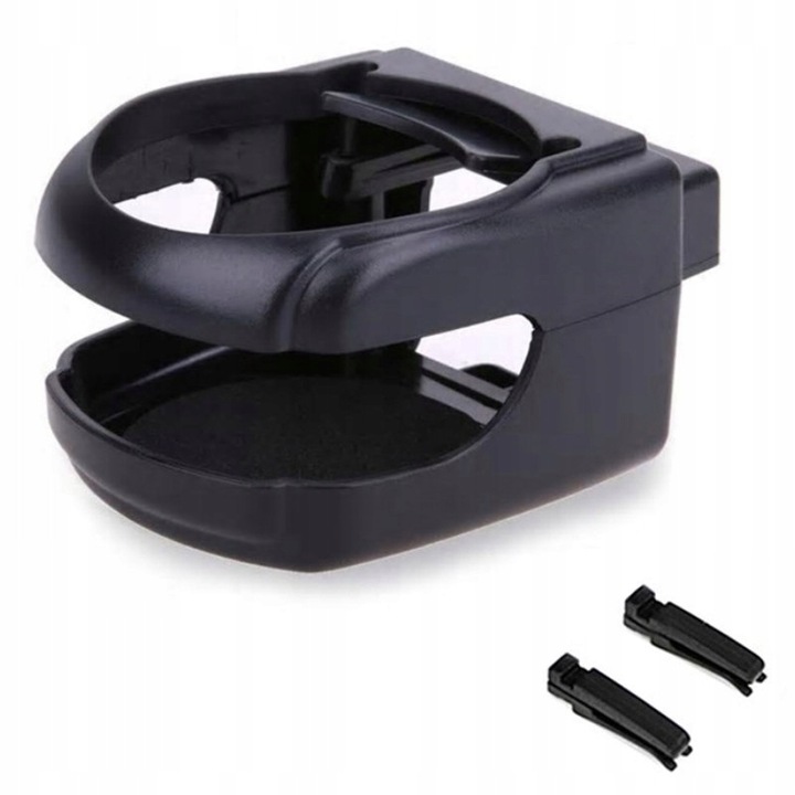 Suport Pentru Pahare, Montare La Guri De Aerisire, Fabricat Din Plastic ABS, Design Modern, 5.5 x 9.5 cm, Negru