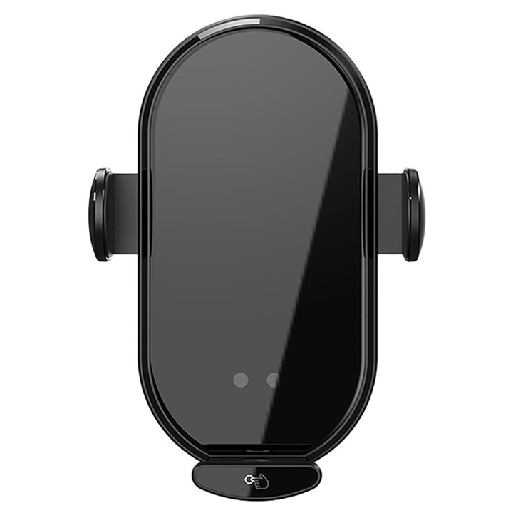 Sundiguer autós tartó, vezeték nélküli töltés 15W, 360°-ban elforgatható, fekete, USB-C