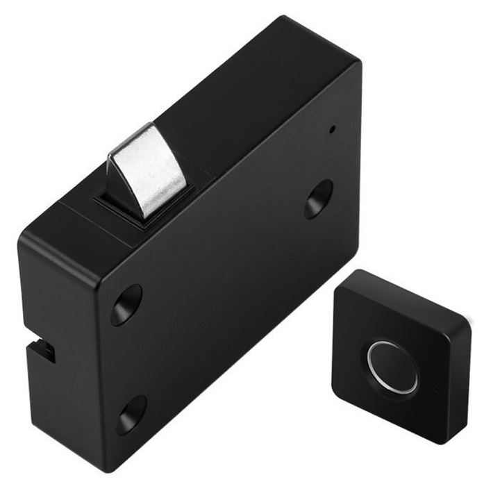 Incuietoare inteligenta fara cheie cu amprenta digitala, USB, Impermeabila, pentru vestiare, dulapuri, sertar, mobilier, sundiguer, Negru