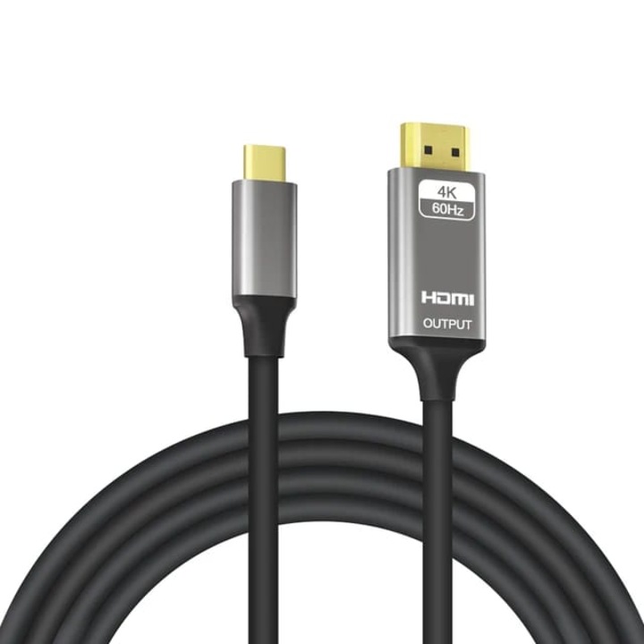 Q-Elite, 2m адаптерен кабел, тип C към HDMI 4K 60Hz - Перфектно преобразуване за проектор, компютър, MacBook Pro, телефон, лаптоп и таблет