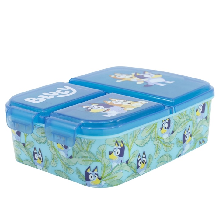 Bluey Szendvicsdoboz, többrekeszes, sokszínű, BPA mentes