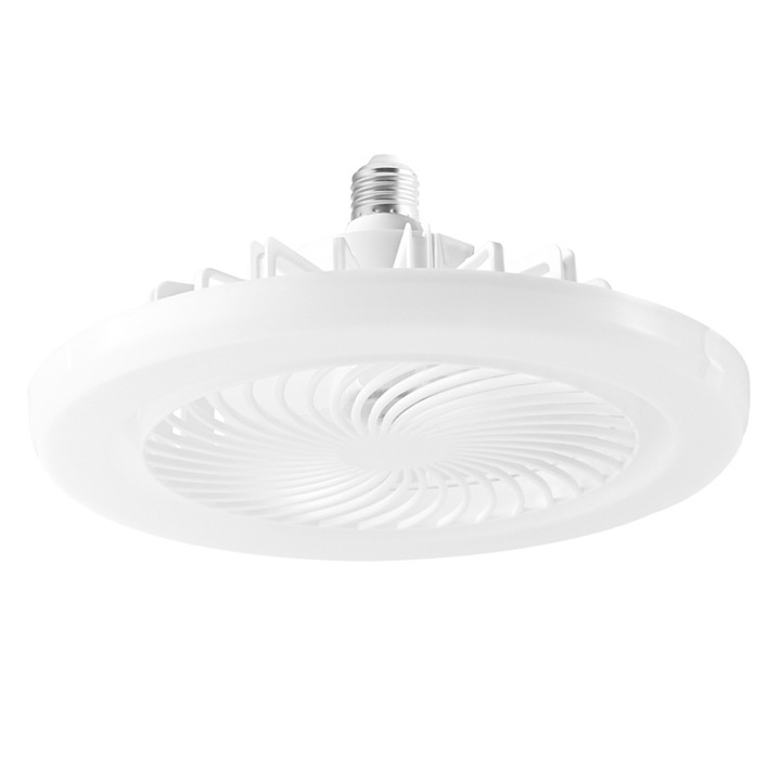 LED вентилатор с дистанционно управление Bizaical 2-в-1, 3 скорости, топла бяла светлина, диаметър 25,5 см, височина 11,5 см