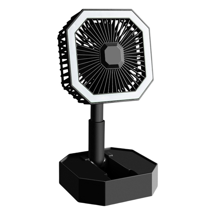 Къмпинг вентилатор с LED фенер, акумулаторен вентилатор, преносим вентилатор за палатка, USB настолен вентилатор със светлина за прекъсвания на тока, спешни случаи от типа на ураган