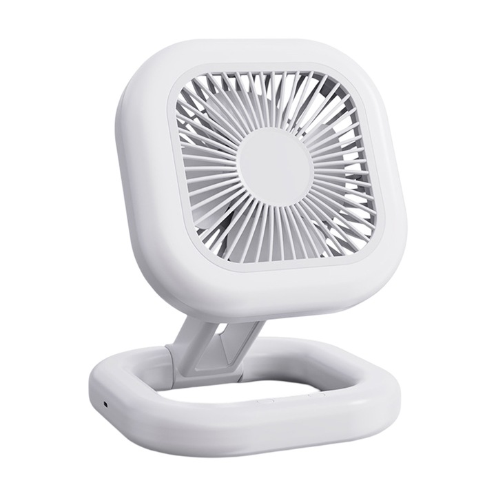 Къмпинг вентилатор с LED фенер, преносим, с акумулаторна батерия, за палатка