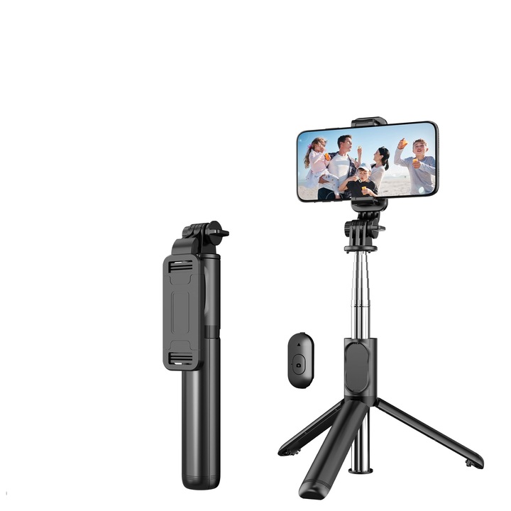 Selfie stick telefonhoz, állvány, vezeték nélküli távirányítóval, 4 az 1-ben, bővíthető és hordozható, 150g, kompatibilis az iPhone 15/14/14 Pro/13/13 Pro/12/11/11 Pro/XS Max/XS/XR készülékekkel / X/8/7 és Android okostelefonok